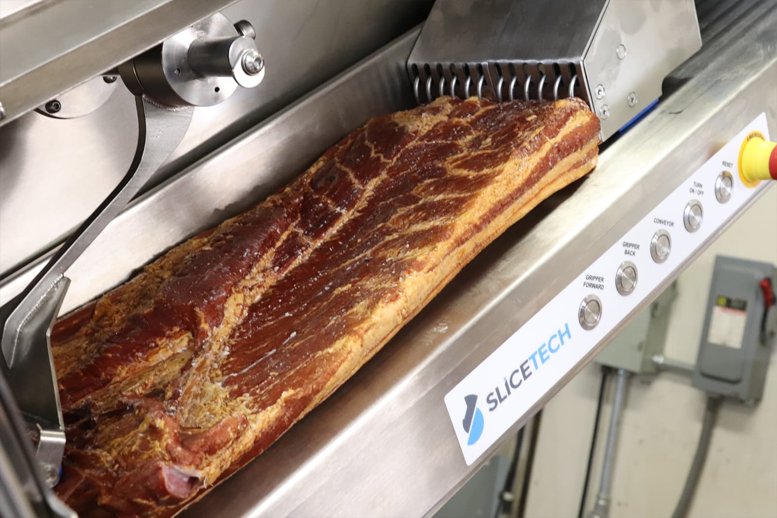 industrial deli slicer bacon