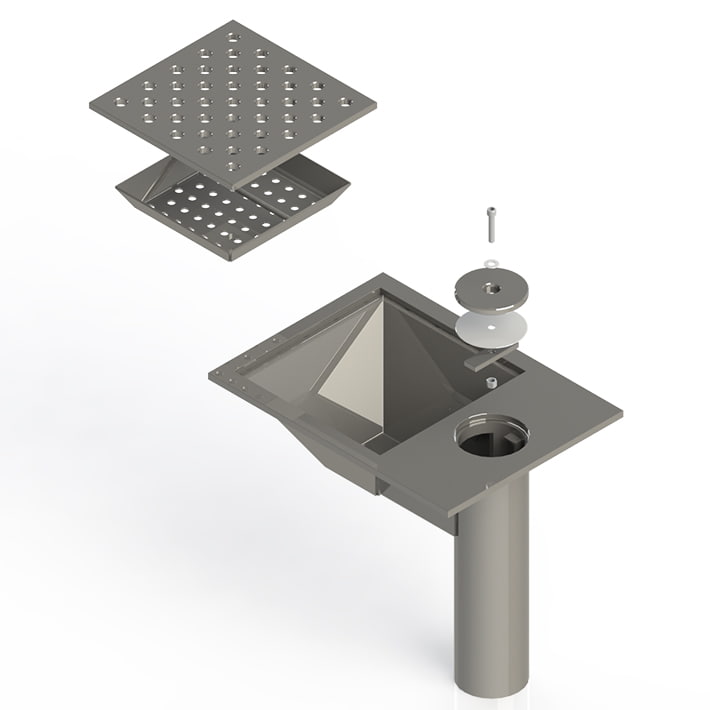 A-00345 trapless floor drain
