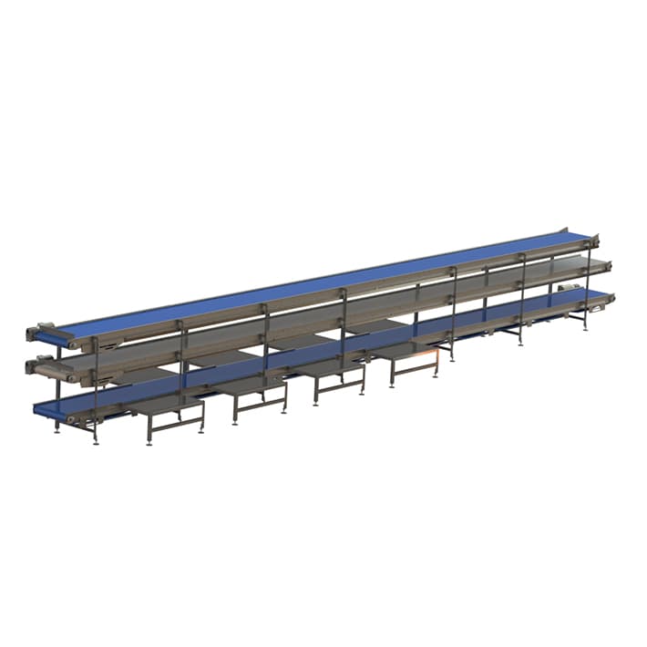 three tier packoff conveyor